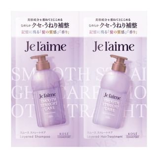 Kose - Je l'aime Smooth Straight Care Layered Shampoo & Hair Treatment Sachet Set 10ml x 2