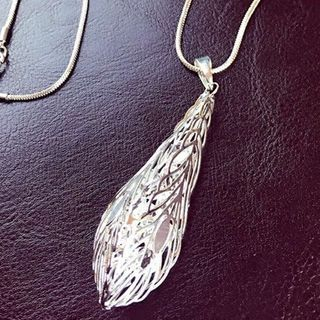 Best Jewellery Rhinestone Feather Necklace