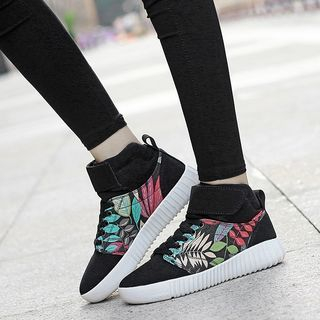 Charleson Matching Couple Print Panel Sneakers
