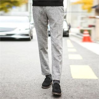 TOMONARI Herringbone Tapered Dress Pants