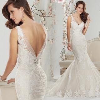 Angel Bridal Sleeveless Lace Mermaid Wedding Dress