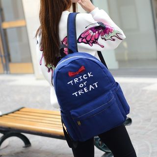 Seok Lettering Denim Backpack