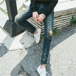STYLEMAN Distressed Skinny Jeans