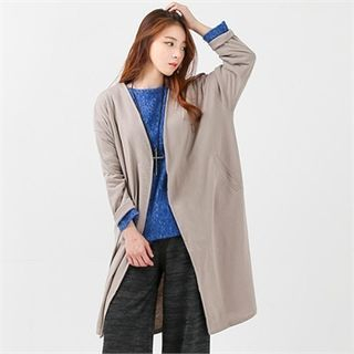 GLAM12 Open-Front Long Cardigan
