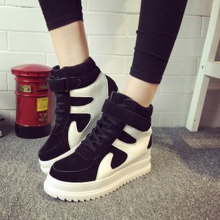 kokoin Platform Color Block High Cut Sneakers