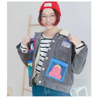 Kirito Appliqu  Buttoned Corduroy Jacket