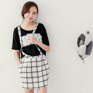 Tokyo Fashion Suspenders Check Skirt