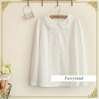 Fairyland Layered Lace Collar Long-Sleeved Blouse