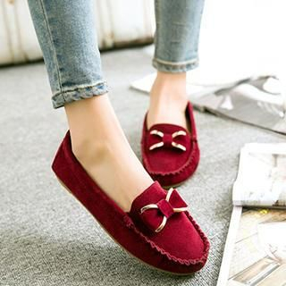 HOONA Bow-Accent Moccasin Flats
