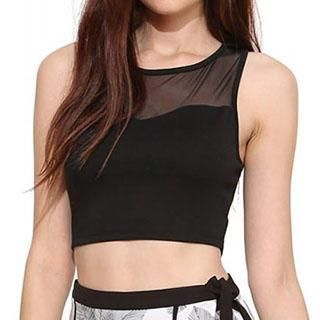 Obel Mesh Panel Cropped Tank Top