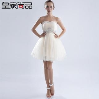Royal Style Diamante Strapless Mini Prom Dress