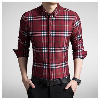 Danjieshi Plaid Long-Sleeve Shirt