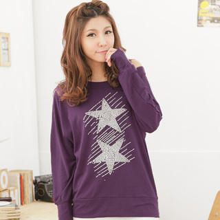 RingBear Rhinestone-Star Long Top