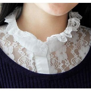 59 Seconds Lace Decorative Collar White - One Size