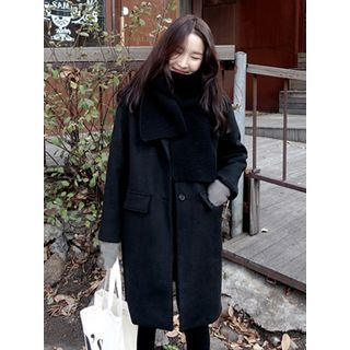 maybe-baby Notched-Lapel Single-Breasted Wool Blend Coat