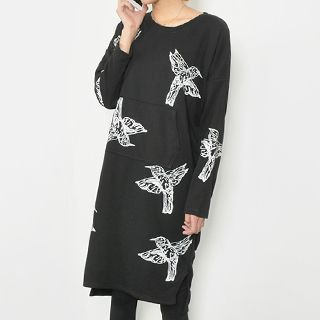 Pony's Tale Embroidered Long-Sleeve Dress