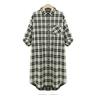 Eloqueen Plaid Long Shirt