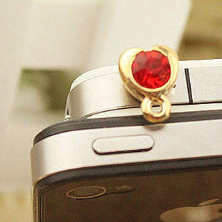 Fit-to-Kill Little Heart Mobile Earphone Plug  Red - One Size