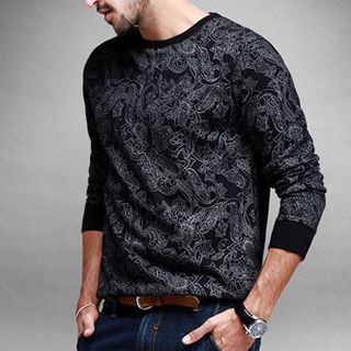 Quincy King Paisley Patterned Pullover