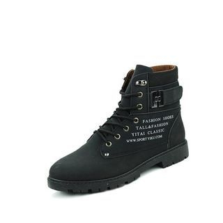 Gerbulan Letter Buckled Short Boots