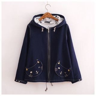 Waypoints Hooded Cat Embroidered Jacket