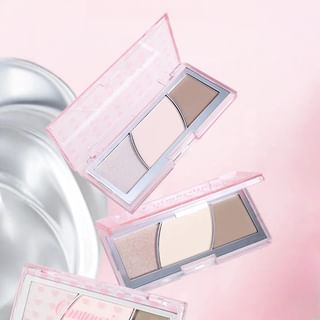 Biya - Painted Shadow Tri-Color Highlight & Contour Palette - 2 Shades 102# Pink - 9.9G