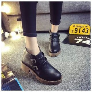 Yoflap Block Heel Platform Ankle Boots