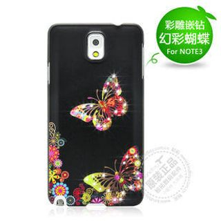 Kindtoy Samsung GALAXY Note 3 Rhinestone Case Butterfly - One Size