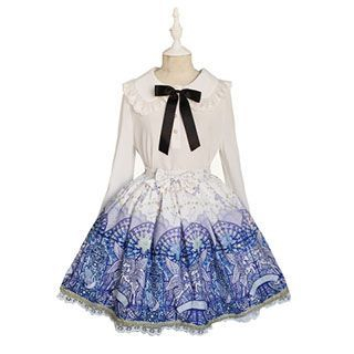 Tanaka Print Frilled A-Line Midi Skirt