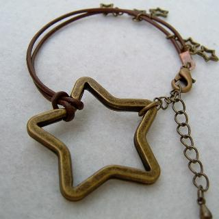 MyLittleThing Copper Stars Leather Bracelet Copper - One Size