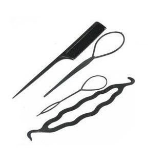 Ticoo Set of 4: Style Hair Tool Black - One Size