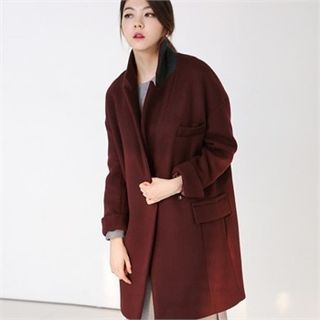 MAGJAY Wool Blend Dual-Pocket Coat