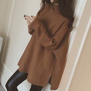 Eva Fashion Slit Long Sweater