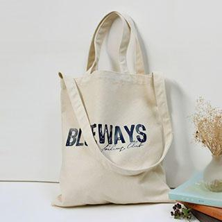 Aoba Lettering Canvas Shopper Bag