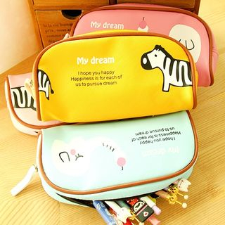 Chopie Piped Animal Printed Pencil Case