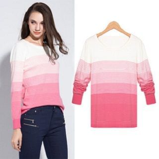 ISOL Color-Block Striped Knit Top