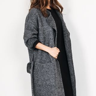 FASHION DIVA Boucl  Wool Blend Coat with Sash