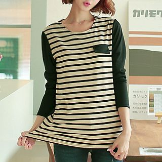 CLICK Color-Block Stripe T-Shirt