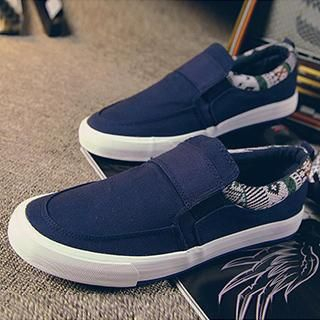 Preppy Boys Pattern-Trim Slip-Ons