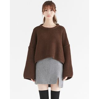 Someday, if Waffle-Knit Wool Blend Sweater