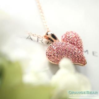 OrangeBear Rhinestone Heart Necklace