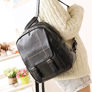 Canvas Love Faux Leather Backpack