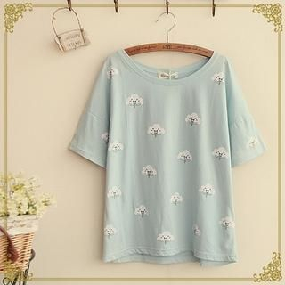 Fairyland Short-Sleeve Cloud Print T-Shirt