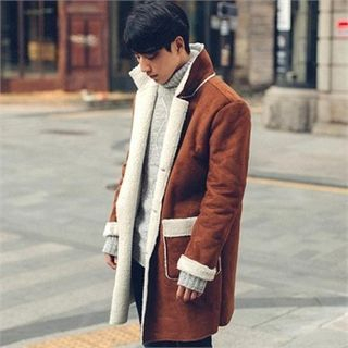 STYLEMAN Faux-Leather Fleece-Lined Jacket
