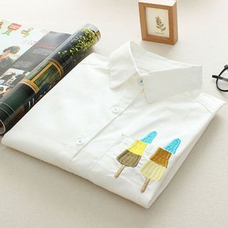 Mushi Long-Sleeve Embroidered Shirt