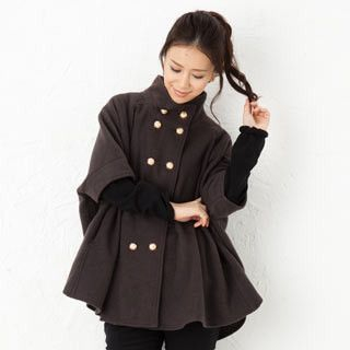 Stand Collar Double-Breasted Jacket
