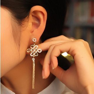 Goldmill Rhinestone Tasseled Earrings