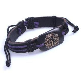 KINNO Peacock Bone Printed Leather Bracelet