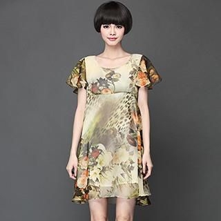 Mythmax Short-Sleeve Printed Dress