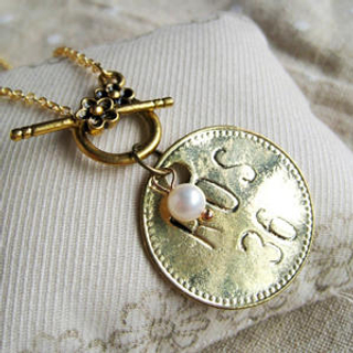 MyLittleThing Gold Vintage Coin Pearl Short Necklace
